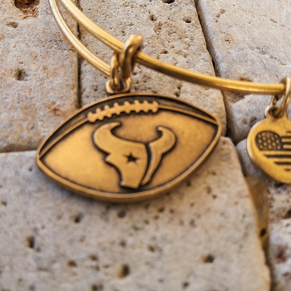 Alex and Ani gold NFL Houston Texans bracelet with charms - Picture 4 of 5